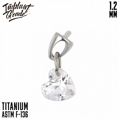 Накрутка Pendant Crystal Heart 1.2 мм